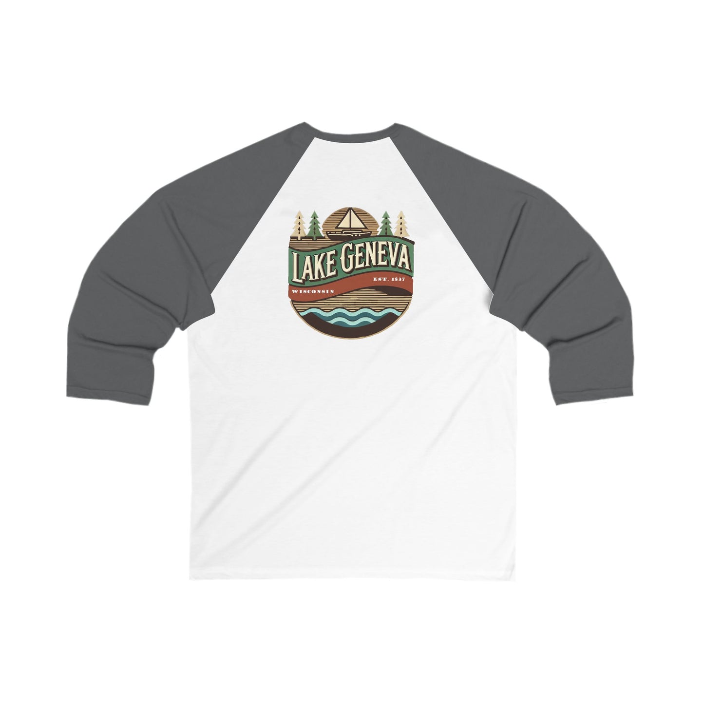 Retro Lake Geneva Men's 3/4 Sleeve Baseball Tee