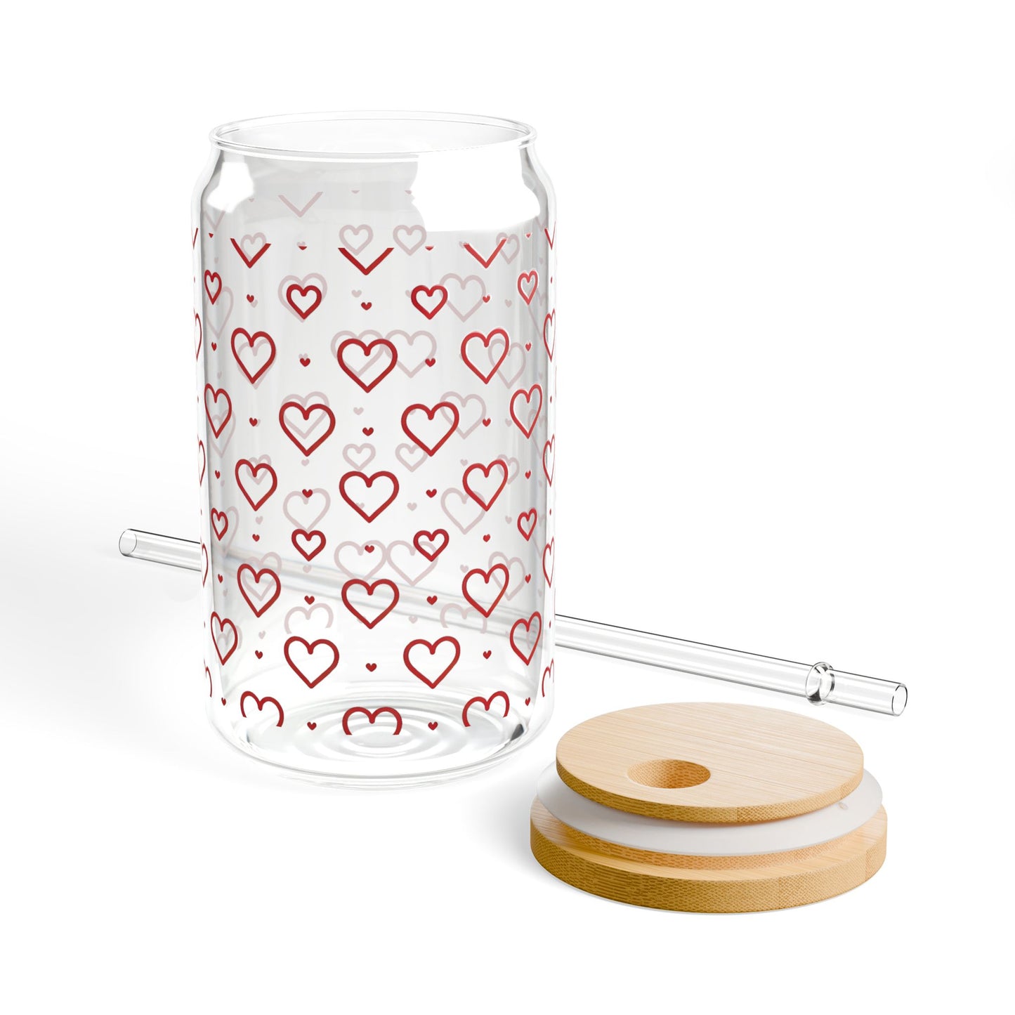 Red Hearts Sipper Glass