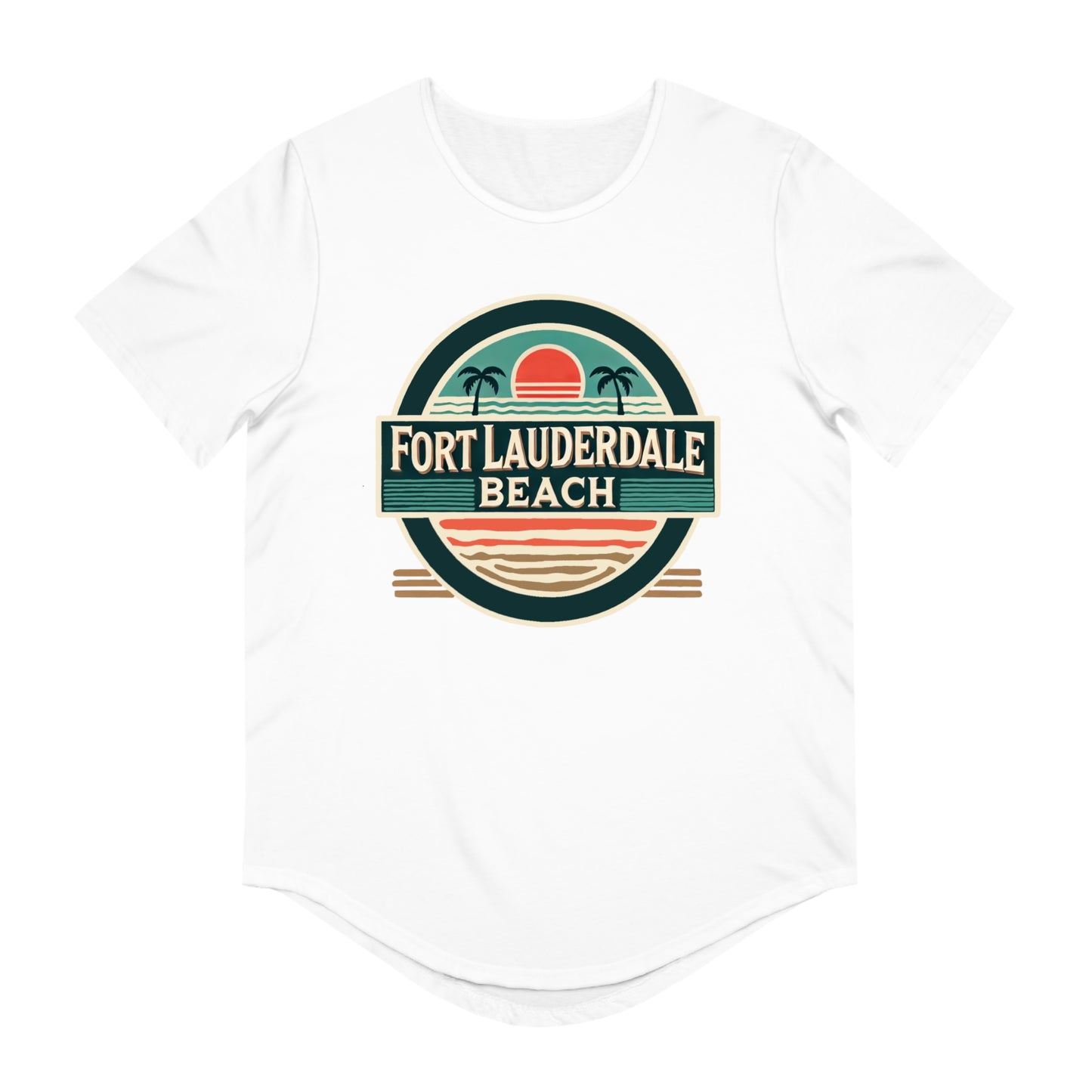 Vintage Fort Lauderdale Men's Jersey Curved Hem Tee