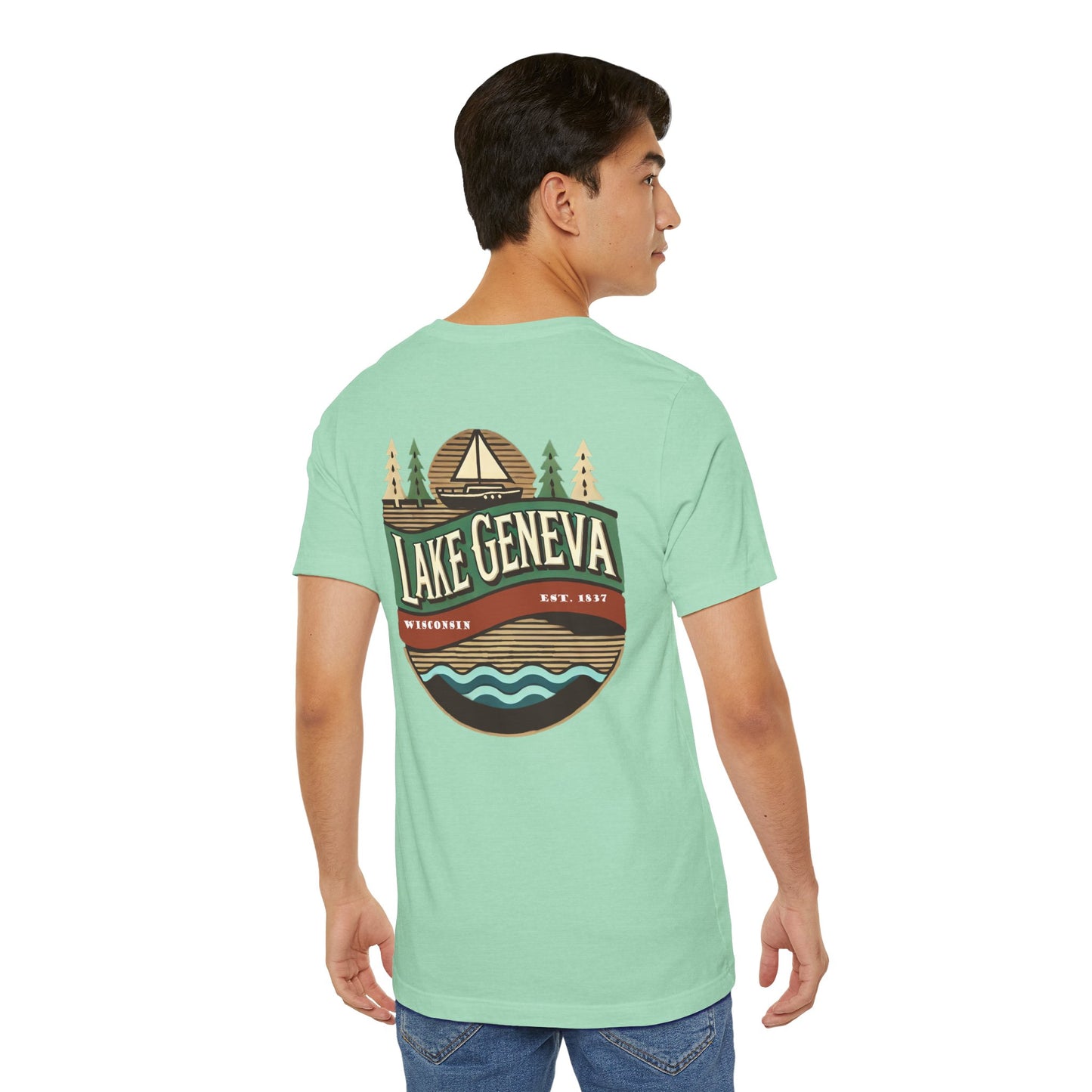 Retro Lake Geneva Unisex Jersey Short Sleeve Tee