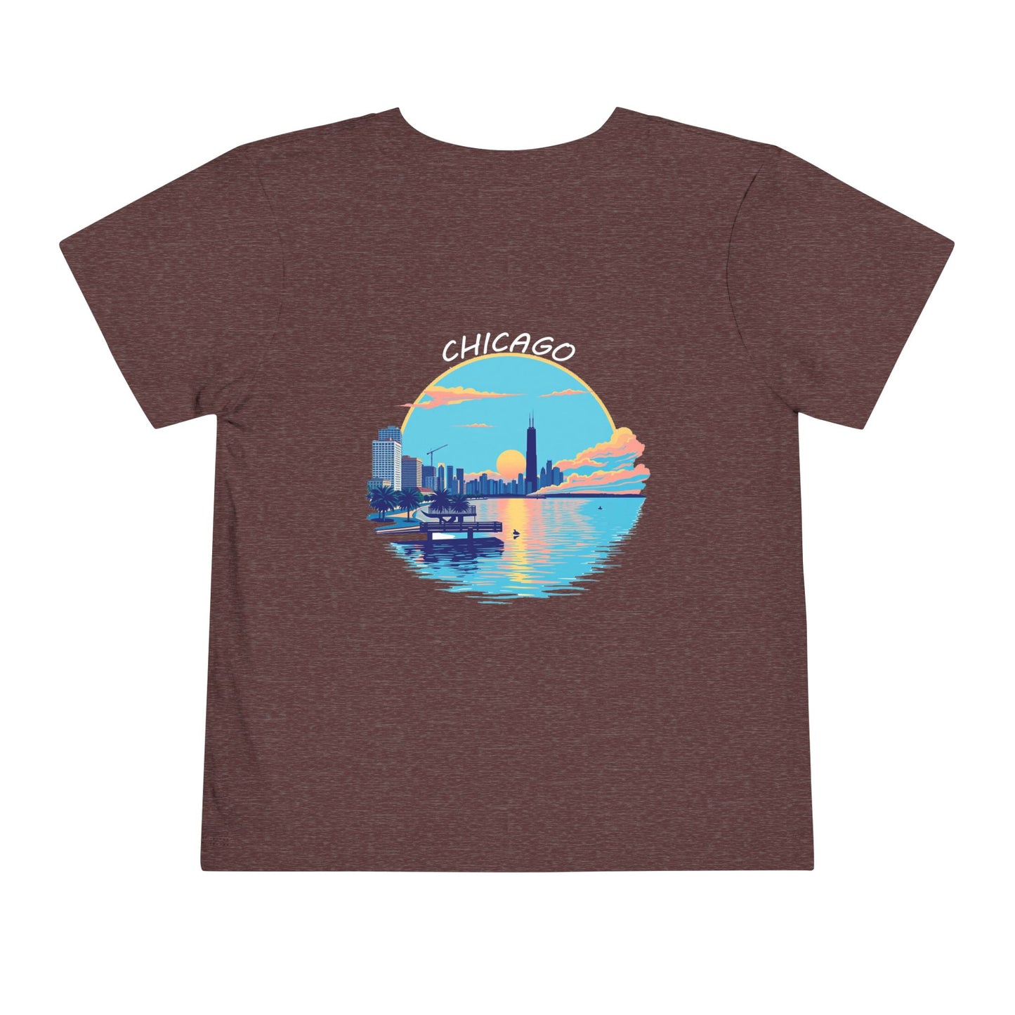 Retro Chicago Sunset Unisex Toddler Short Sleeve Tee