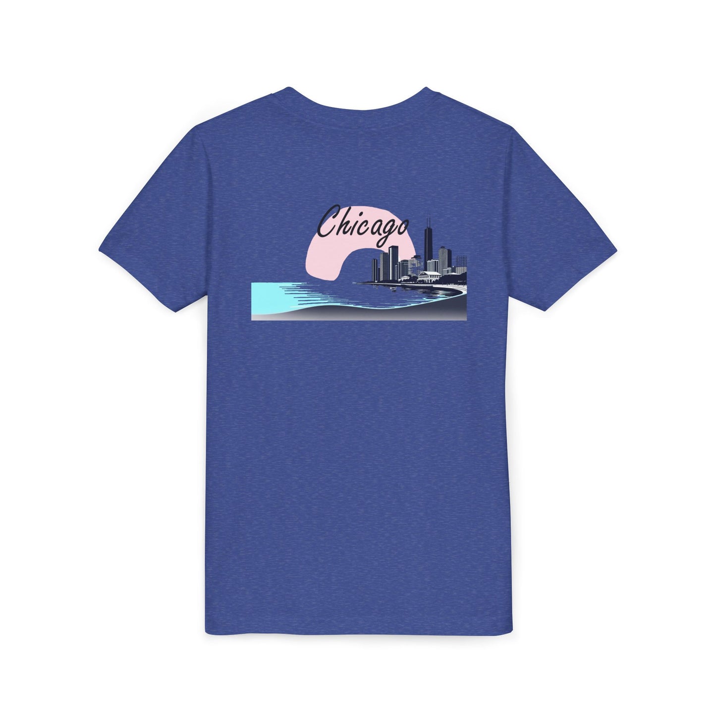 Elegant Chicago Skyline Unisex Youth Short Sleeve Tee