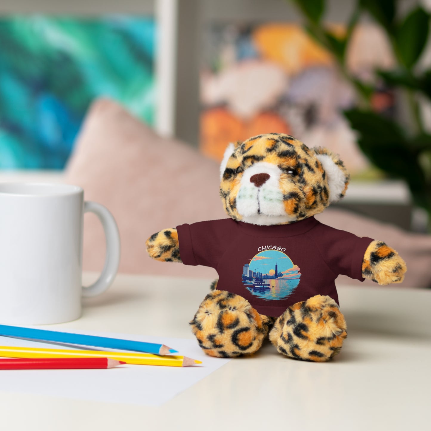 Retro Chicago Sunset Stuffed Animals with Tee