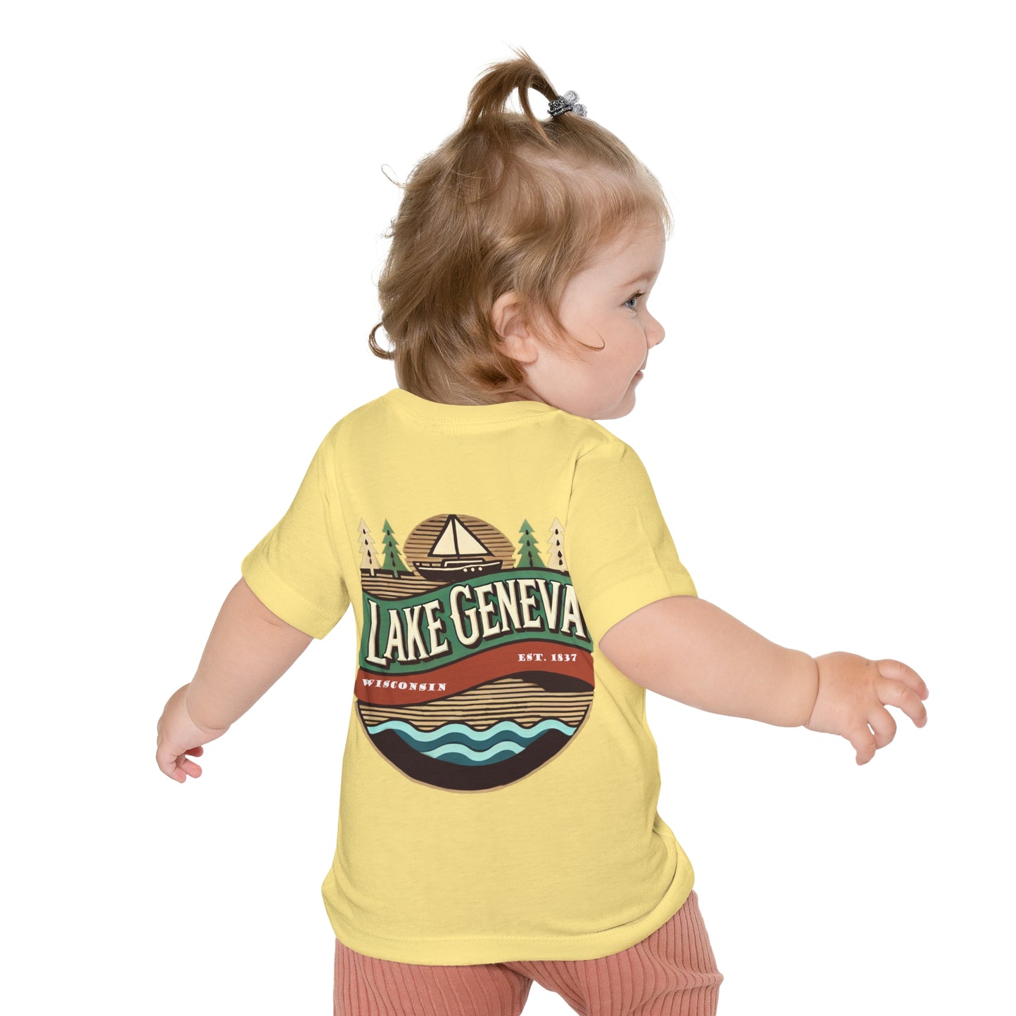 Retro Lake Geneva Unisex Baby Short Sleeve T-Shirt