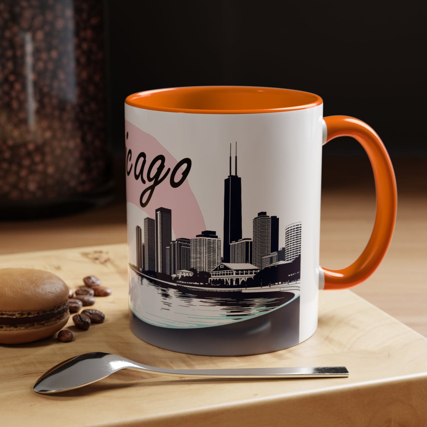 Elegant Chicago Skyline Accent Coffee Mug