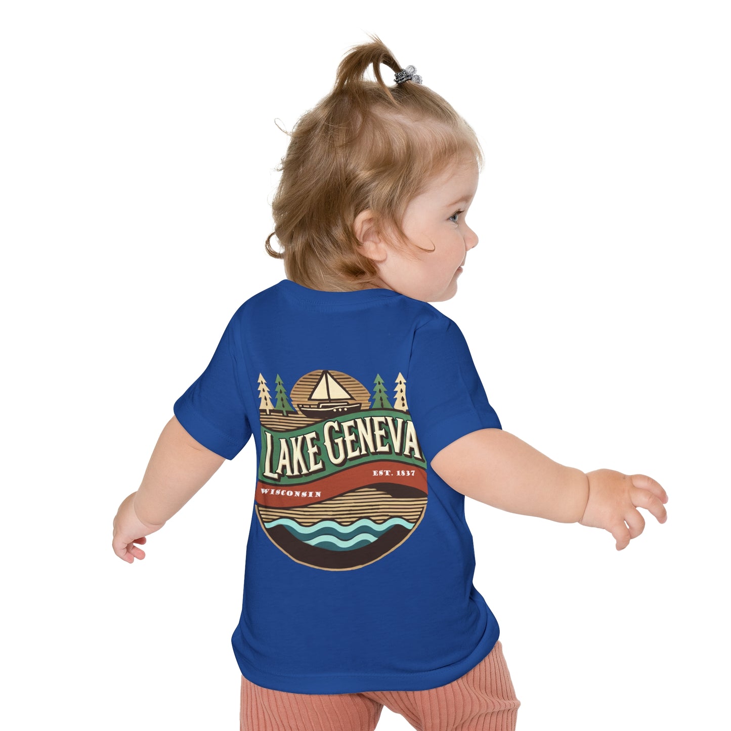 Retro Lake Geneva Unisex Baby Short Sleeve T-Shirt