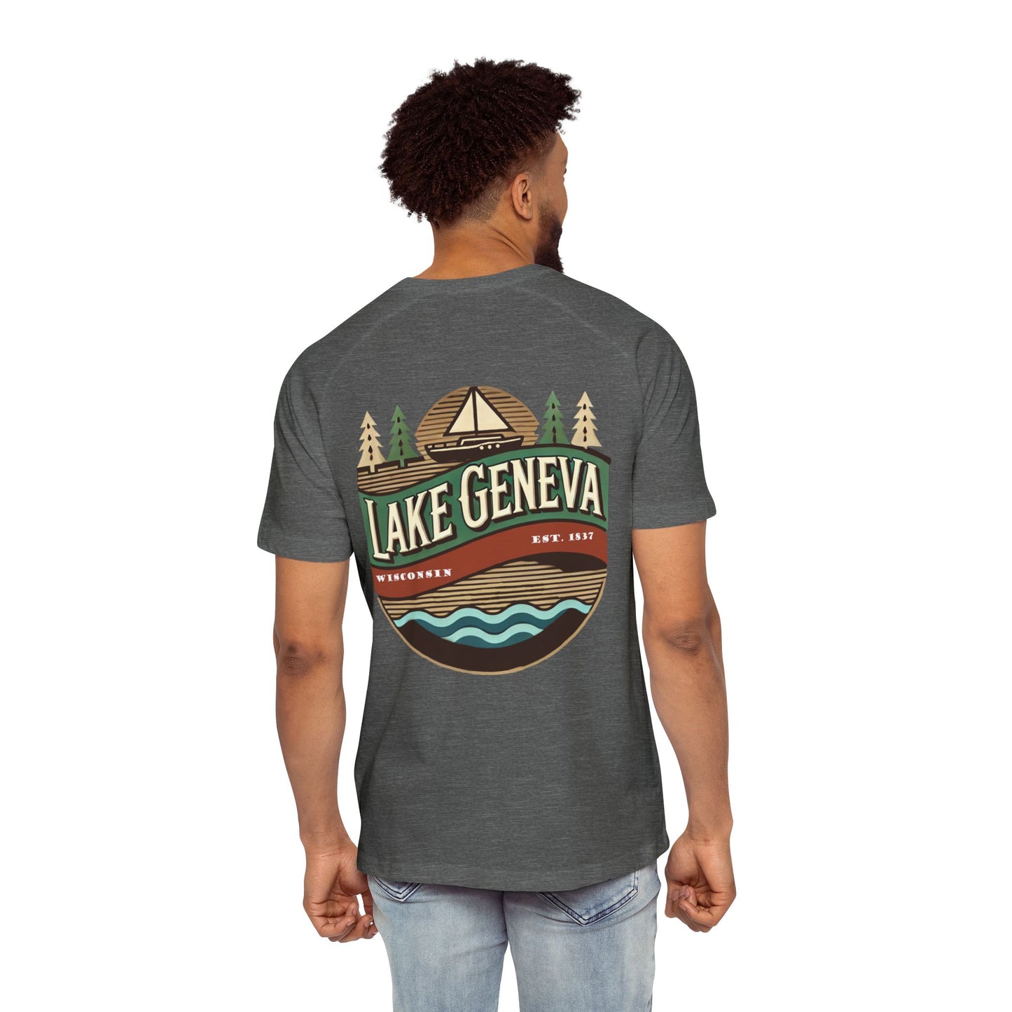 Retro Lake Geneva Men's Raglan T-Shirt