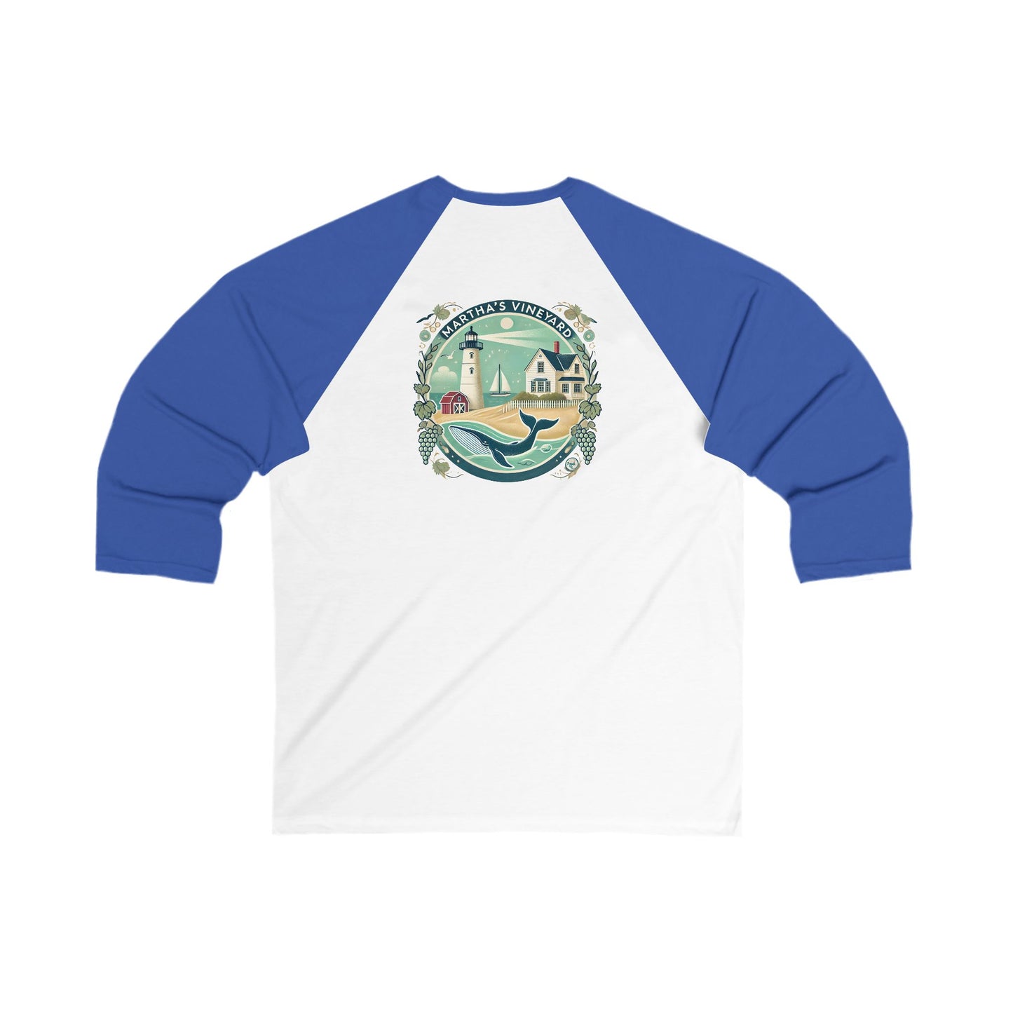 Vintage Martha's Vineyard Men's 3/4 Sleeve Baseball Tee