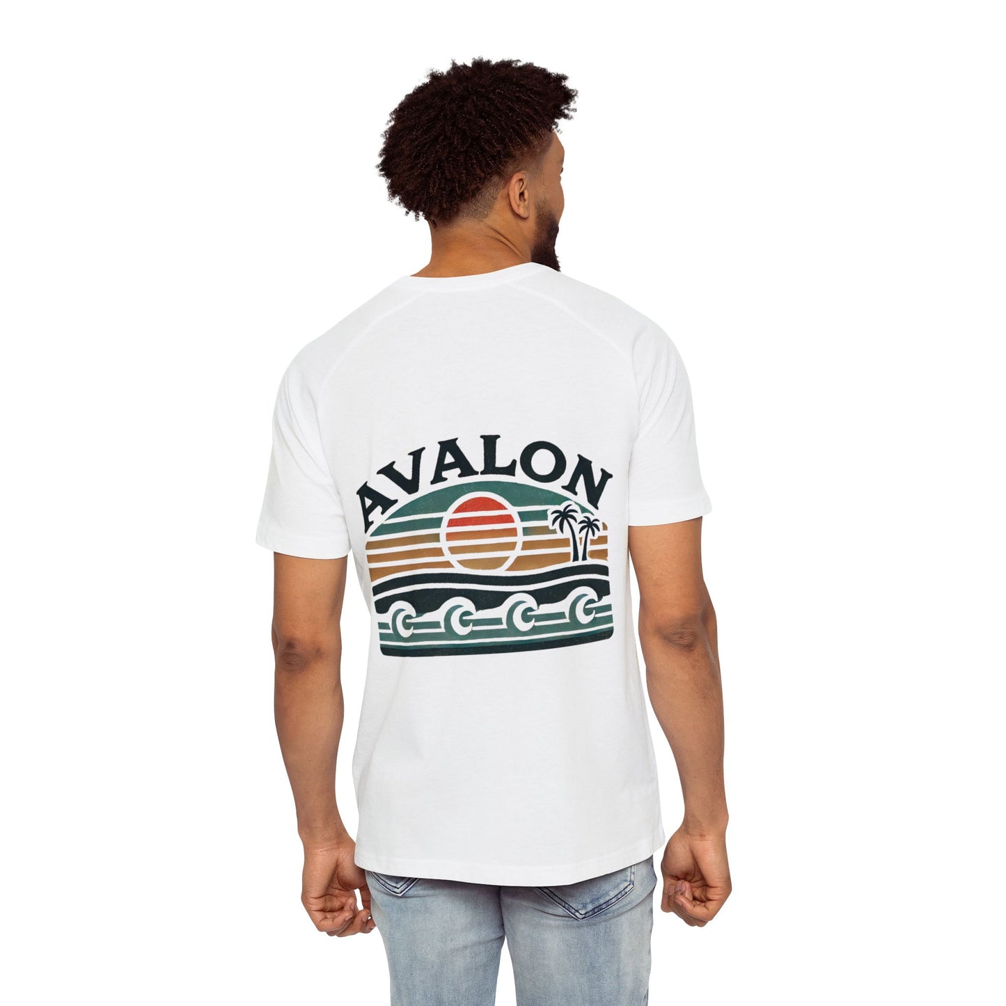 Retro Avalon Sunset Men's Raglan T-Shirt