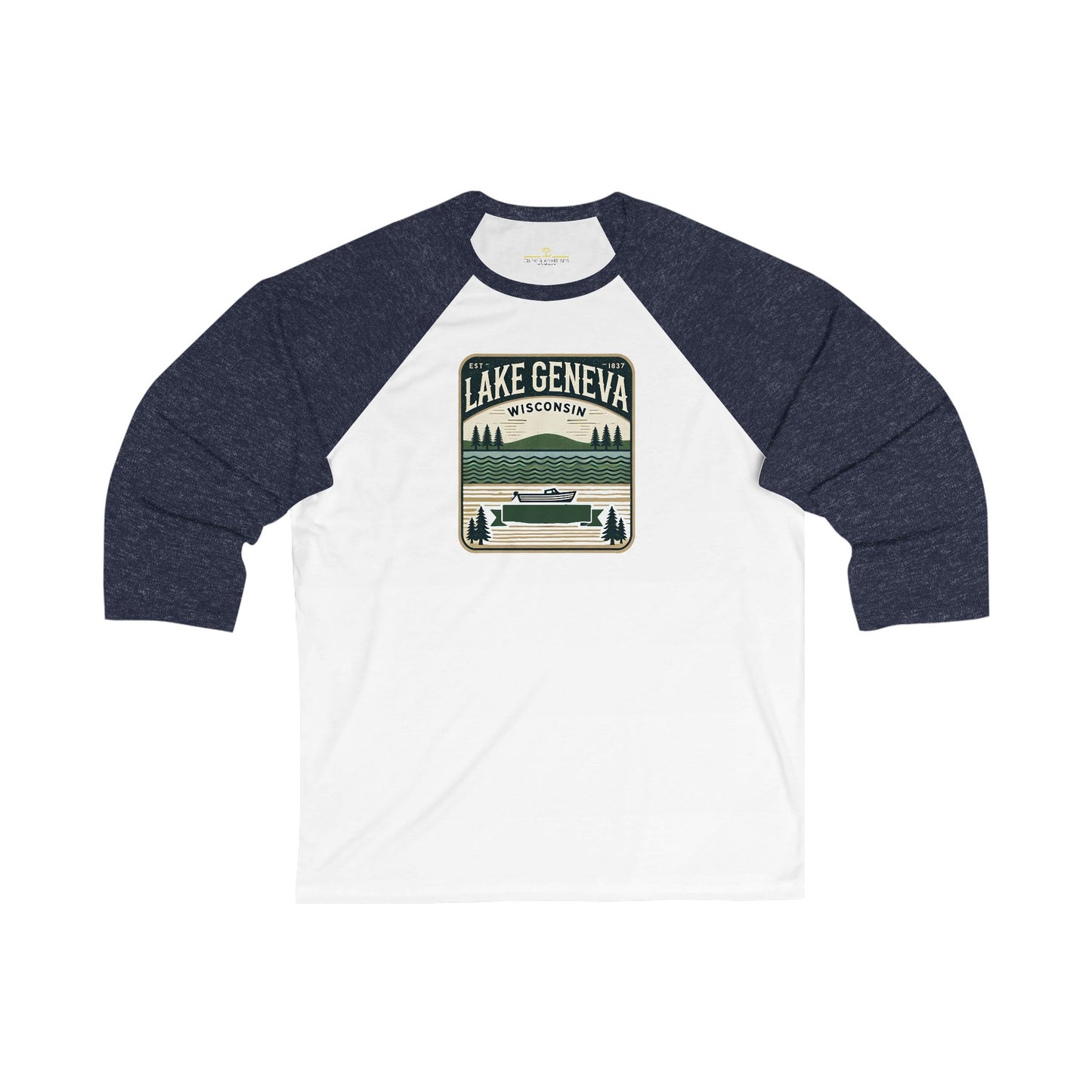 Vintage Lake Geneva Men's 3/4 Sleeve Baseball Tee