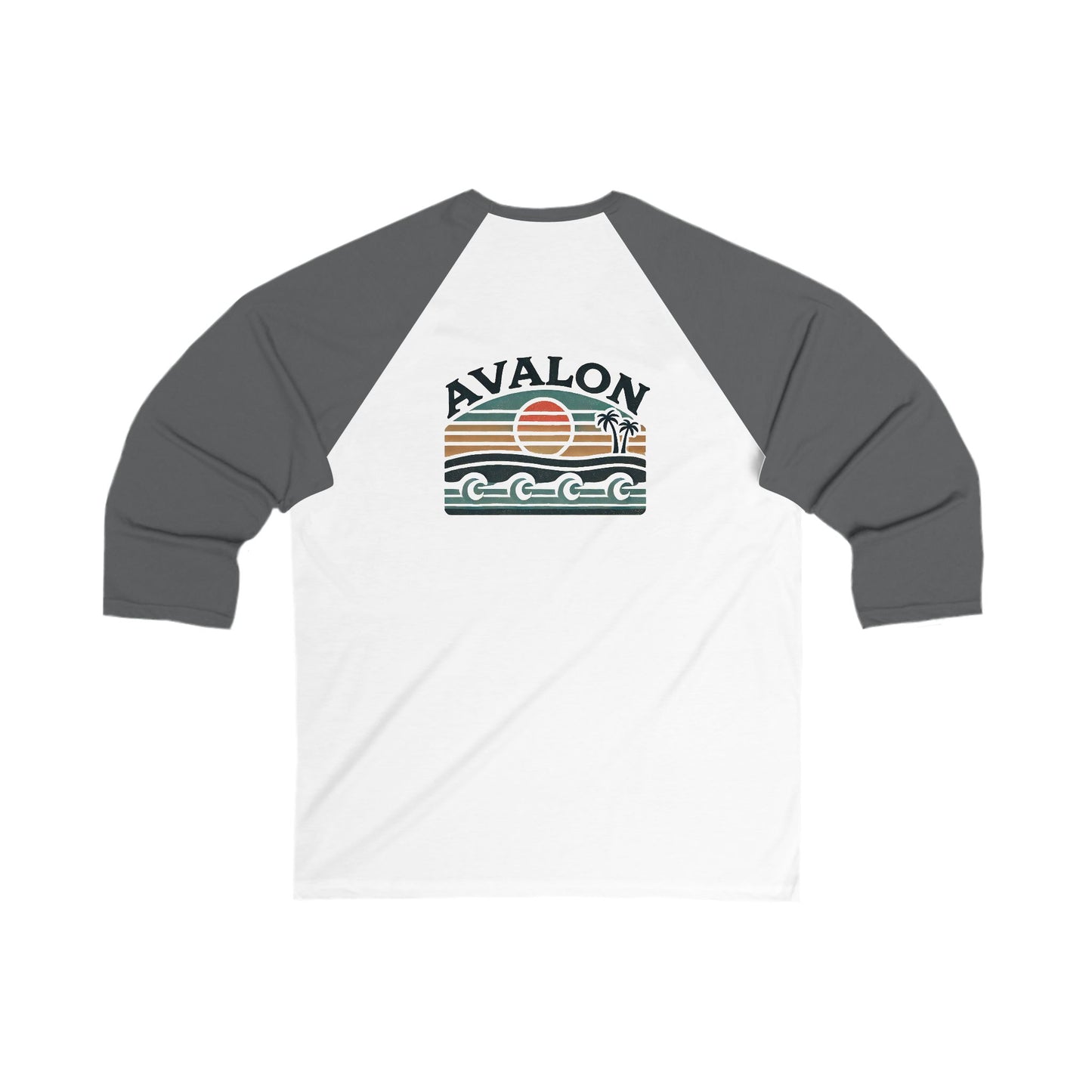 Retro Avalon Sunset Men's 3/4 Sleeve Baseball Tee