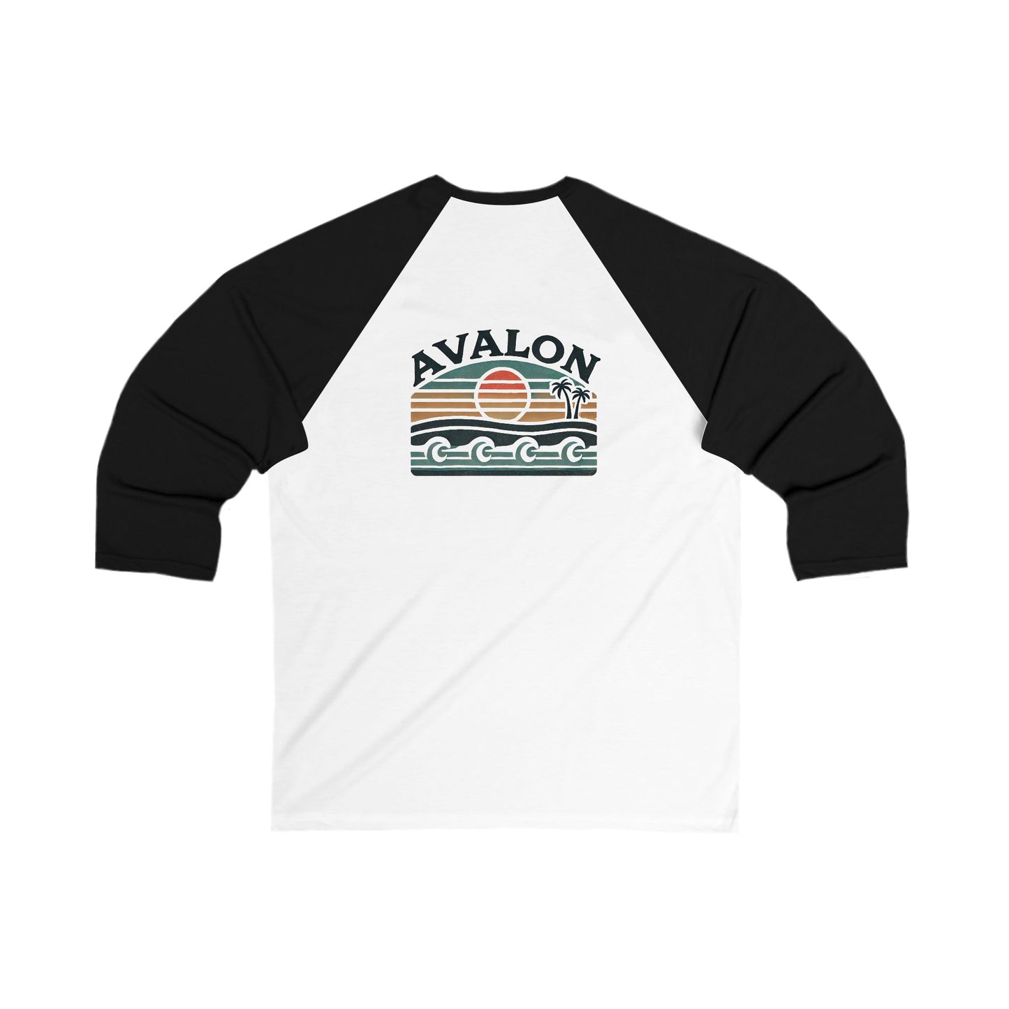 Retro Avalon Sunset Men's 3/4 Sleeve Baseball Tee
