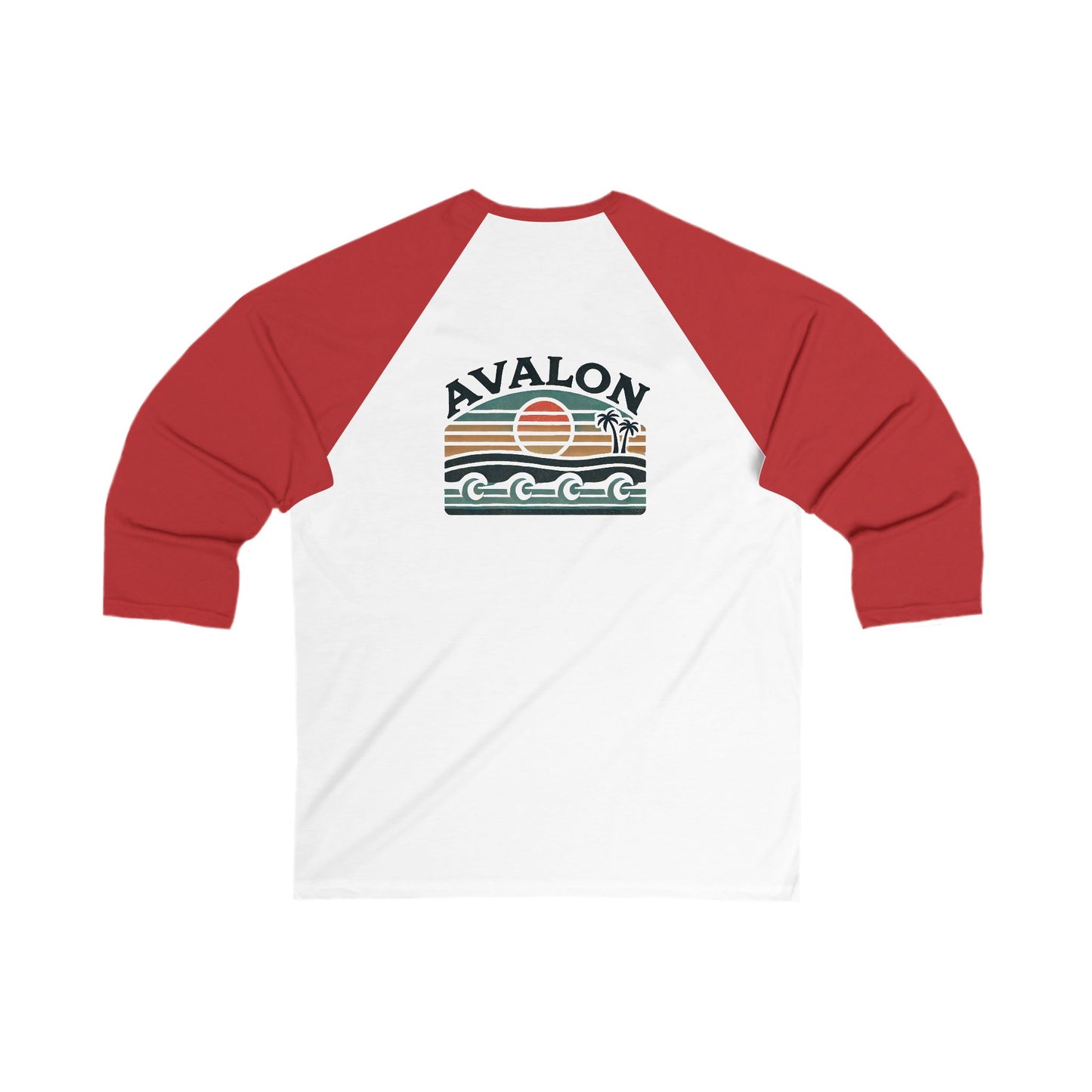 Retro Avalon Sunset Men's 3/4 Sleeve Baseball Tee