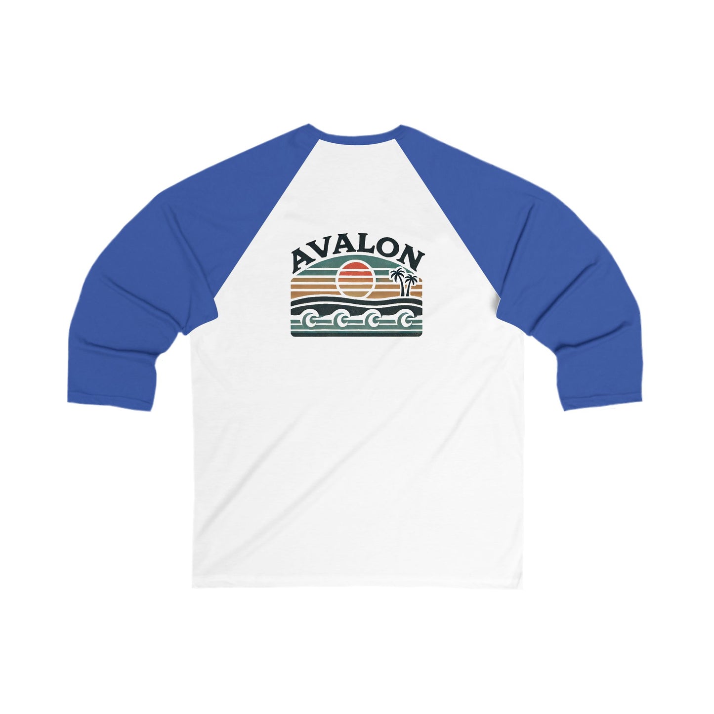 Retro Avalon Sunset Men's 3/4 Sleeve Baseball Tee