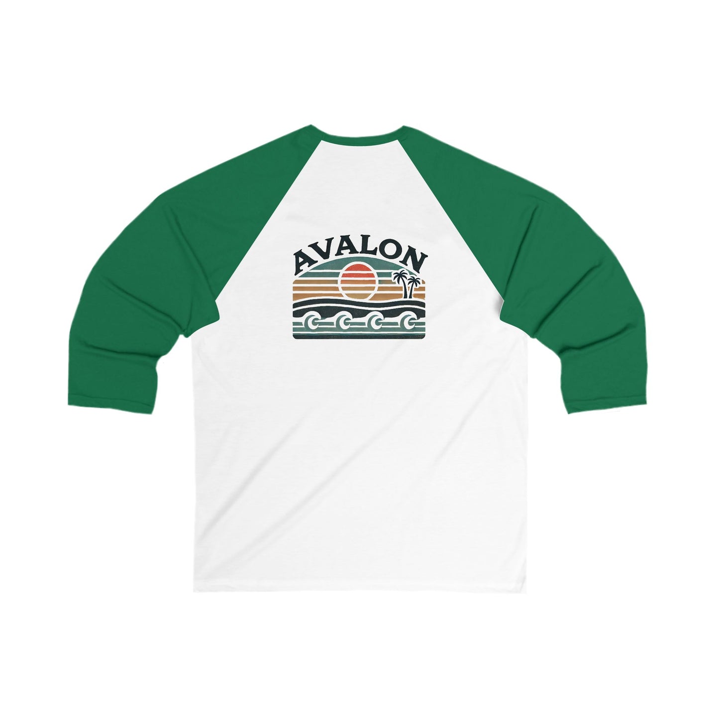 Retro Avalon Sunset Men's 3/4 Sleeve Baseball Tee