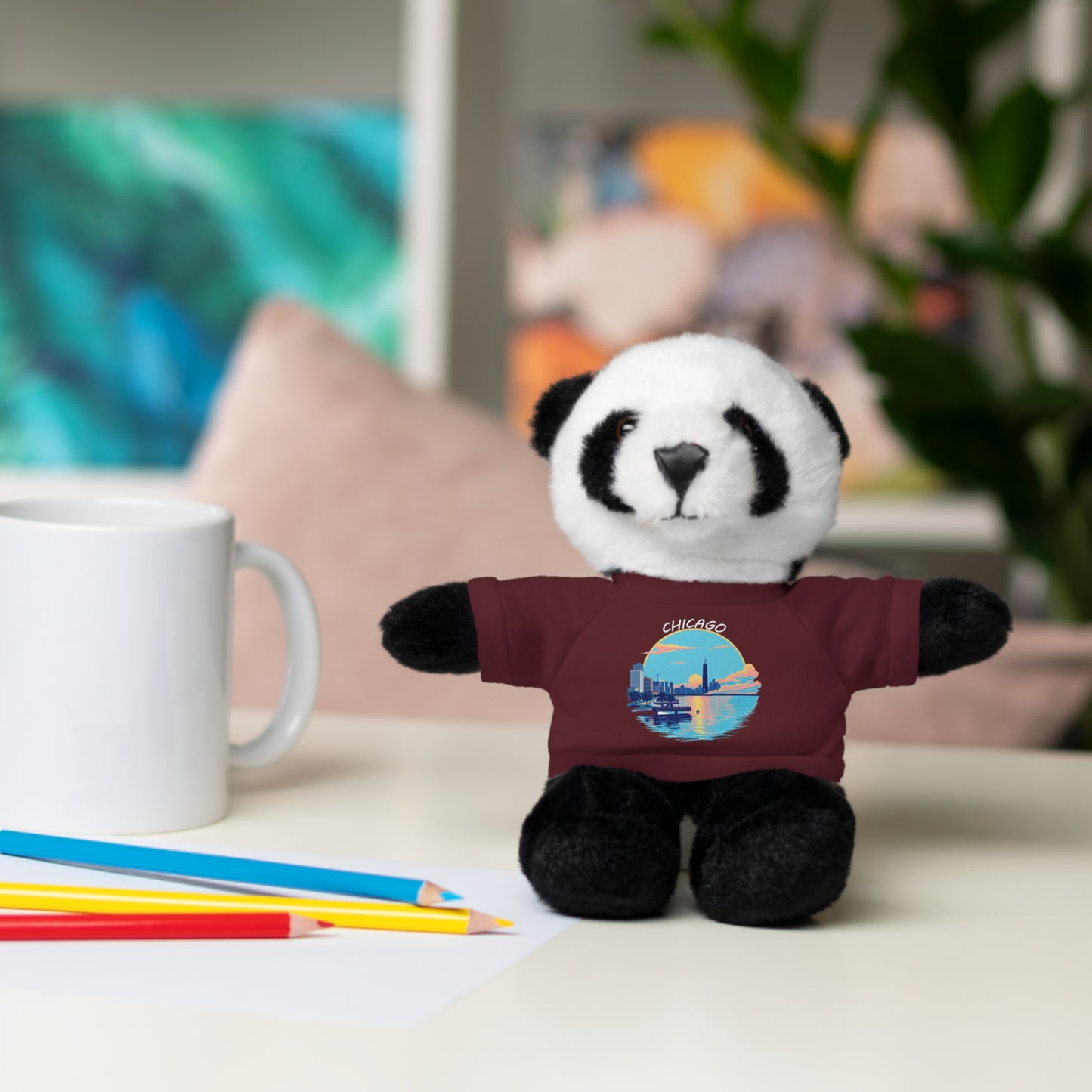 Retro Chicago Sunset Stuffed Animals with Tee