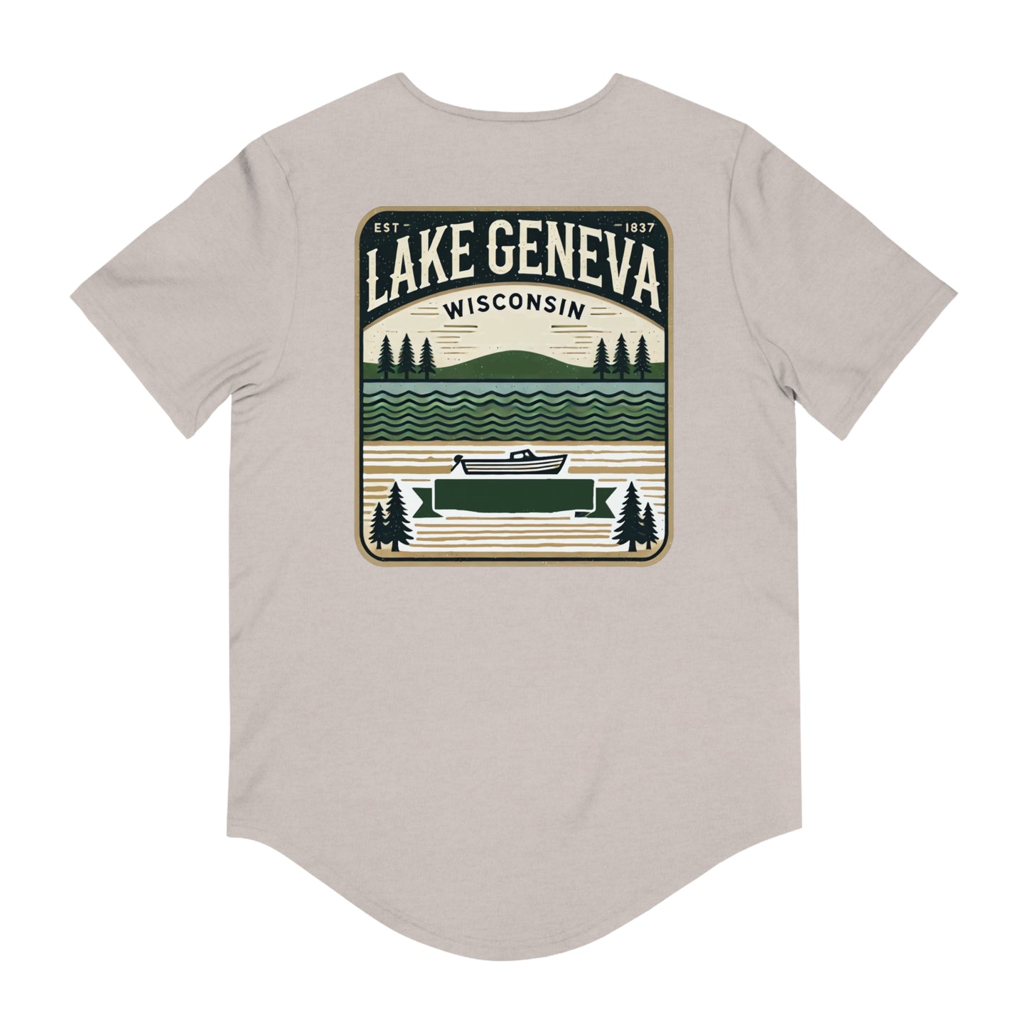 Vintage Lake Geneva Men's Jersey Curved Hem Tee