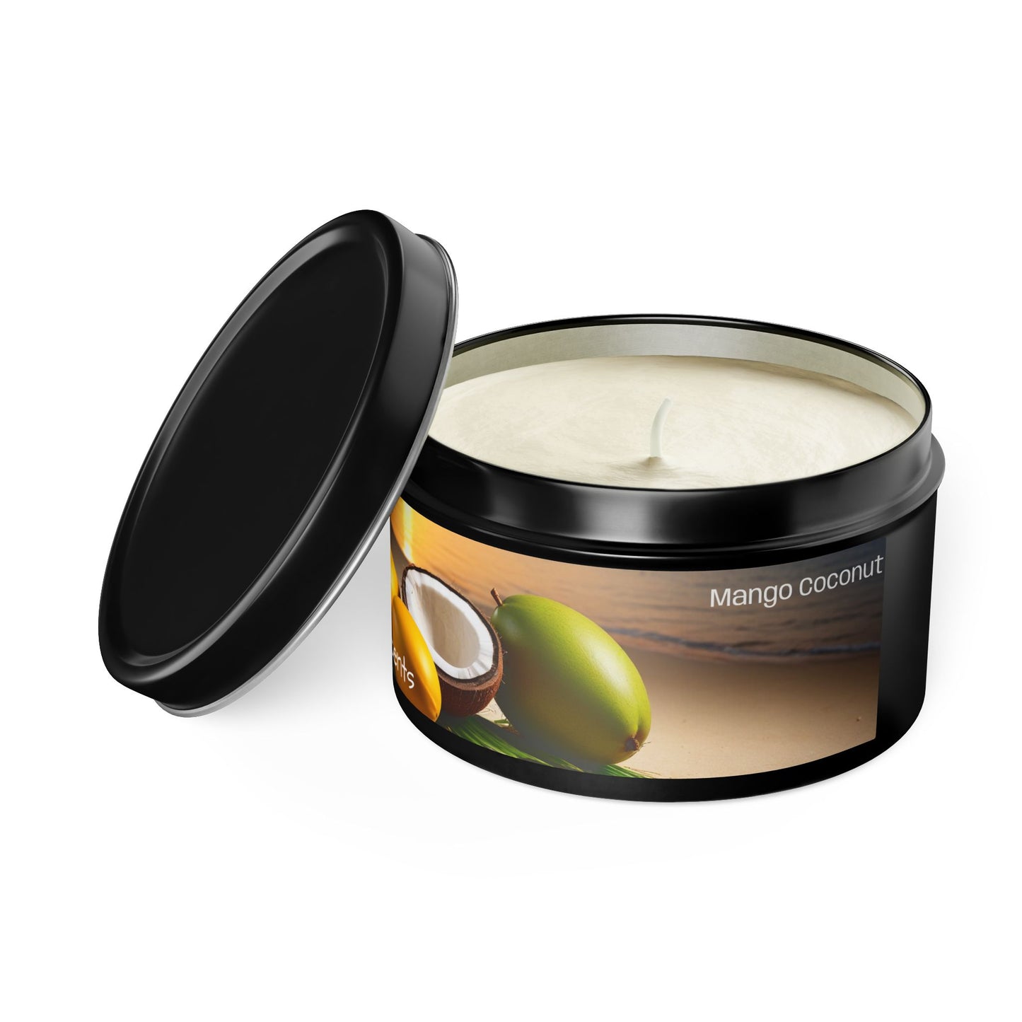 Mango + Coconut Scented Rustic Tin Candle