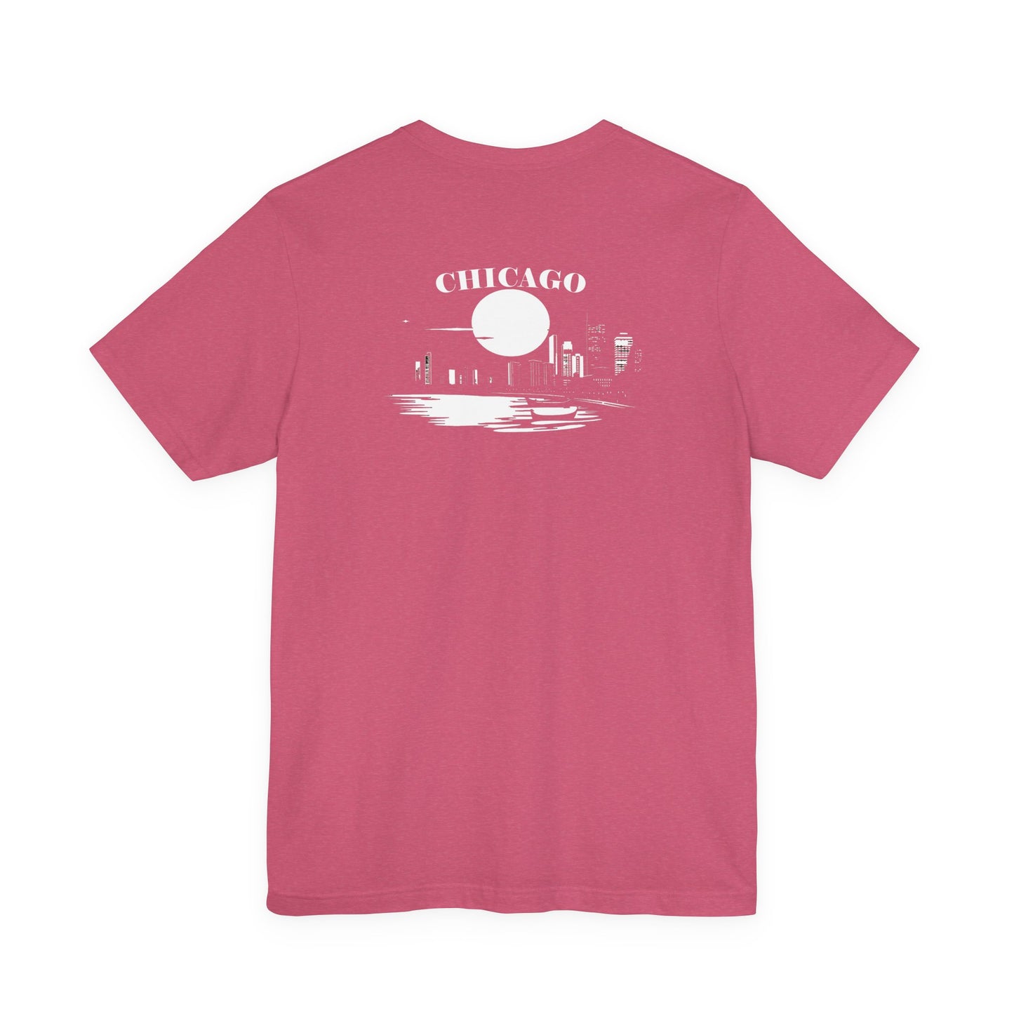 Mystery Noir Chicago Skyline Sunset Unisex Jersey Short Sleeve Tee
