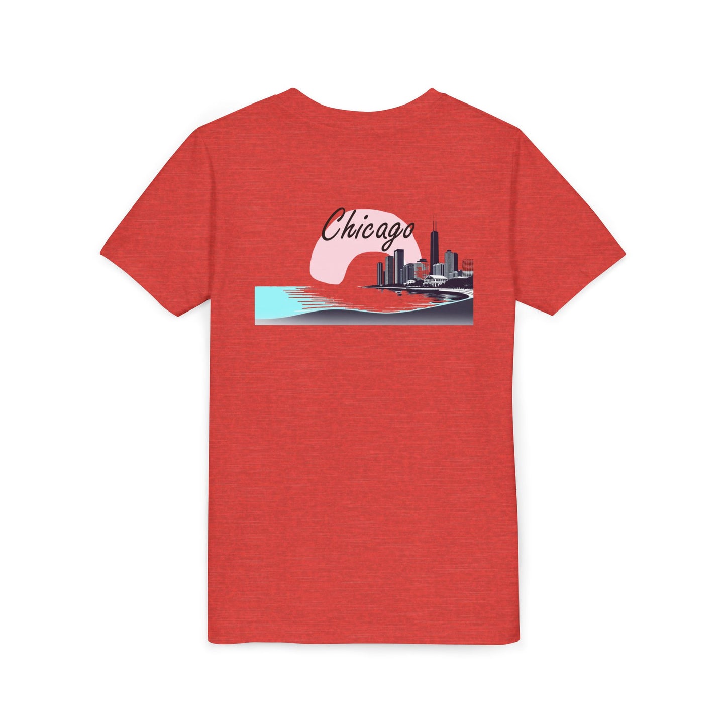 Elegant Chicago Skyline Unisex Youth Short Sleeve Tee