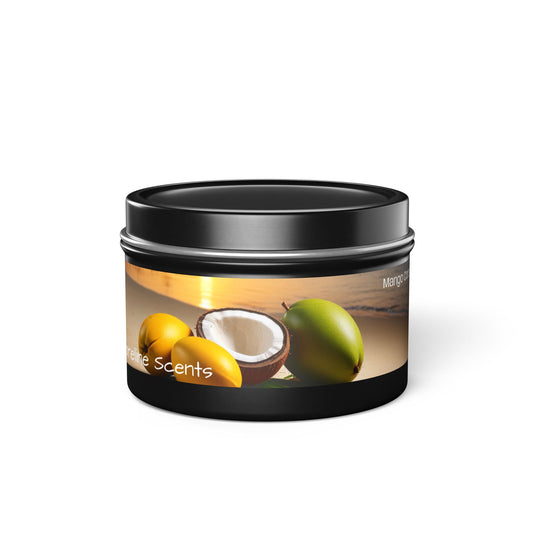 Mango + Coconut Scented Rustic Tin Candle