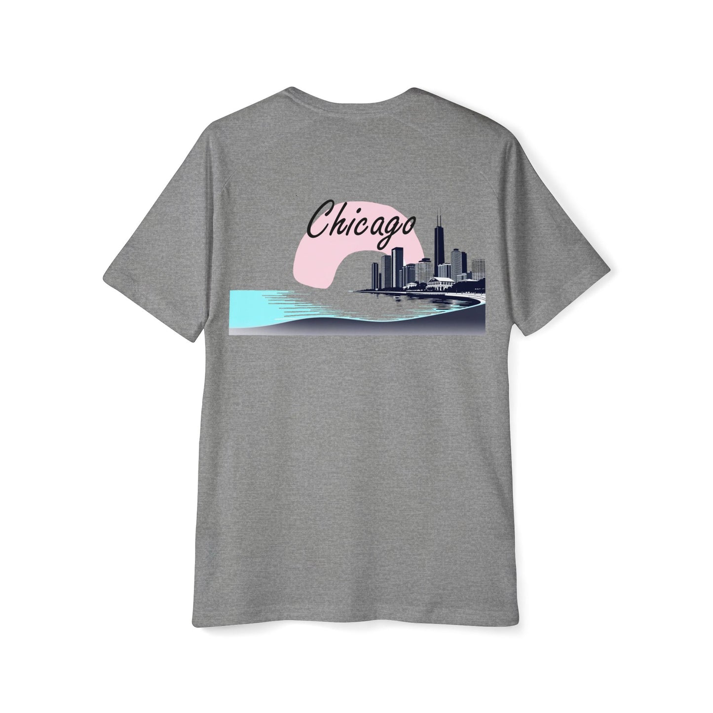 Elegant Chicago Skyline Men's Raglan T-Shirt