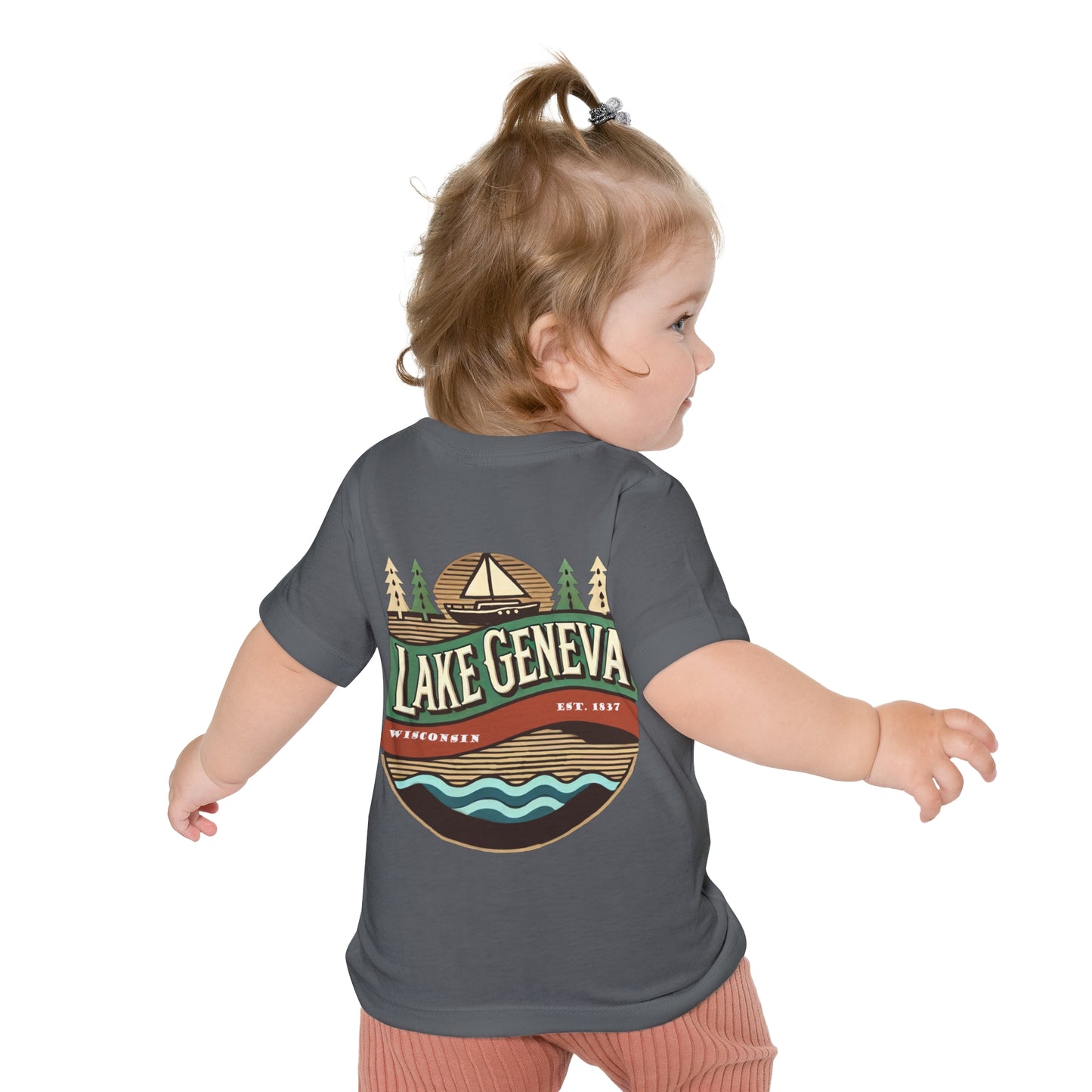 Retro Lake Geneva Unisex Baby Short Sleeve T-Shirt
