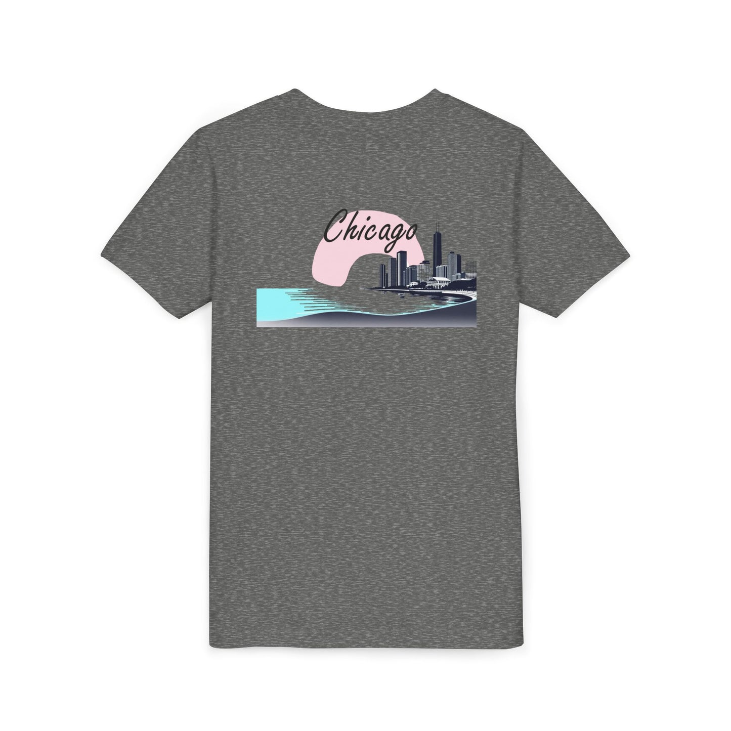 Elegant Chicago Skyline Unisex Youth Short Sleeve Tee