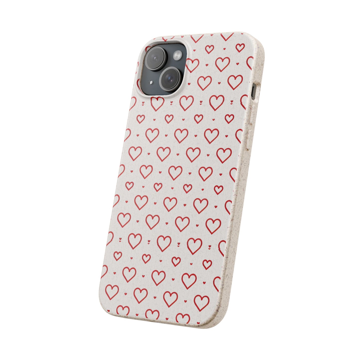 Red Hearts Print MagSafe Biodegradable Phone Case
