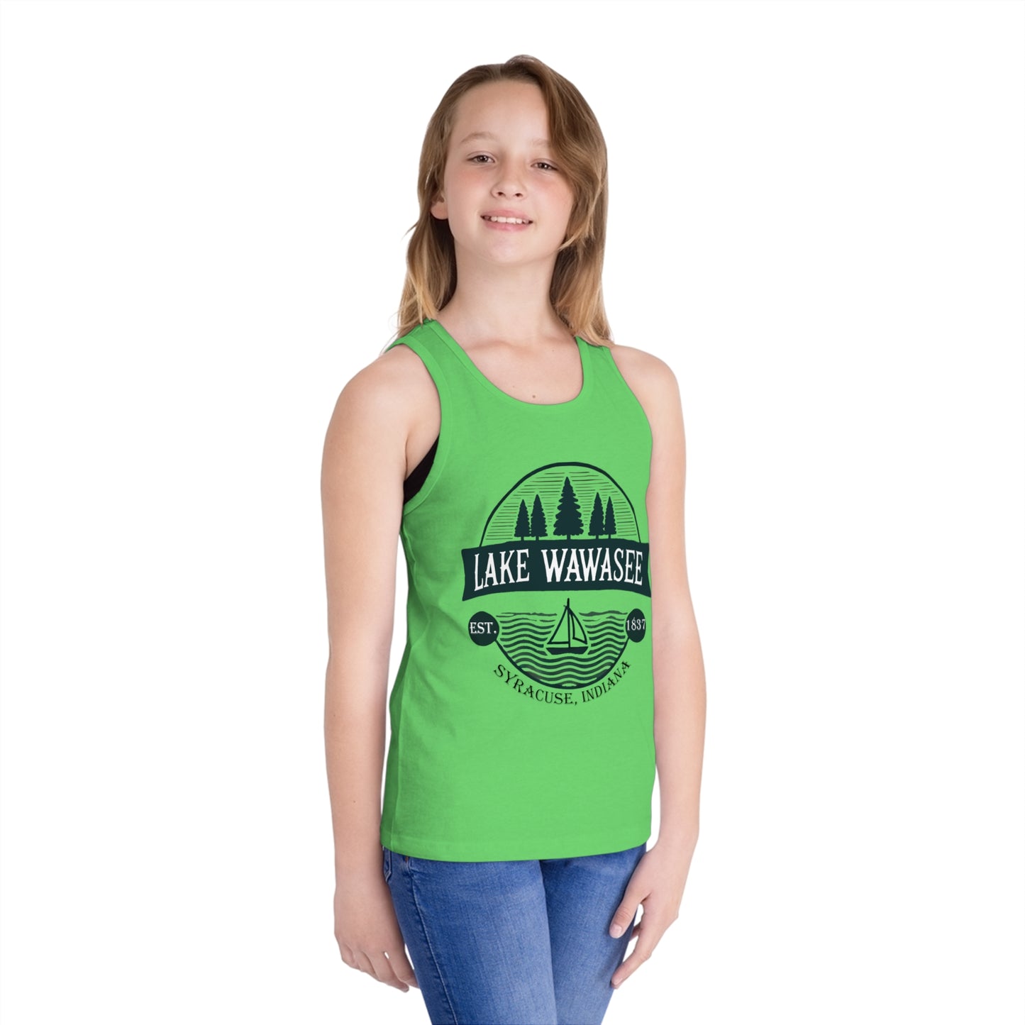 Vintage Lake Wawasee Unisex Kids Jersey Tank Top