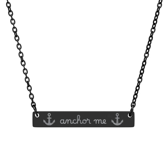 Anchor Me — Engraved Bar Necklace