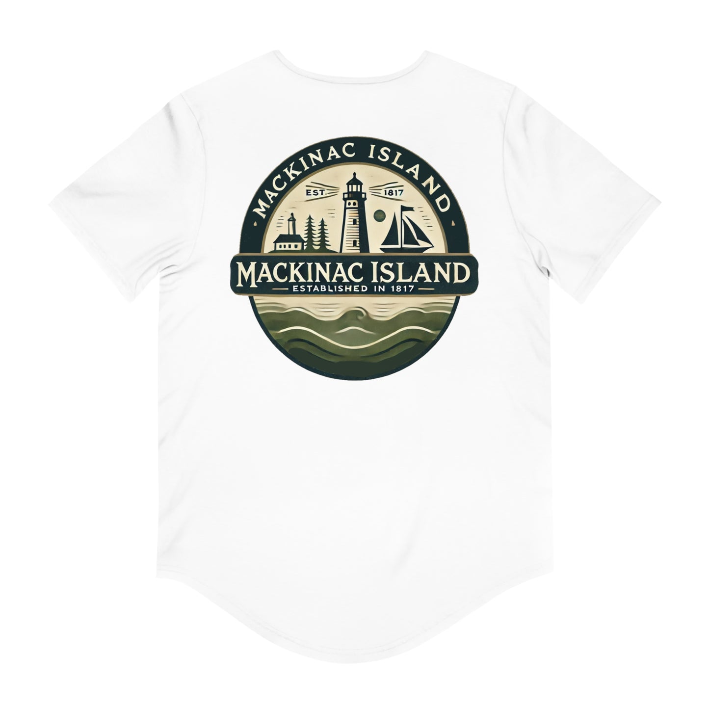 Vintage Mackinac Island Men's Jersey Curved Hem Tee