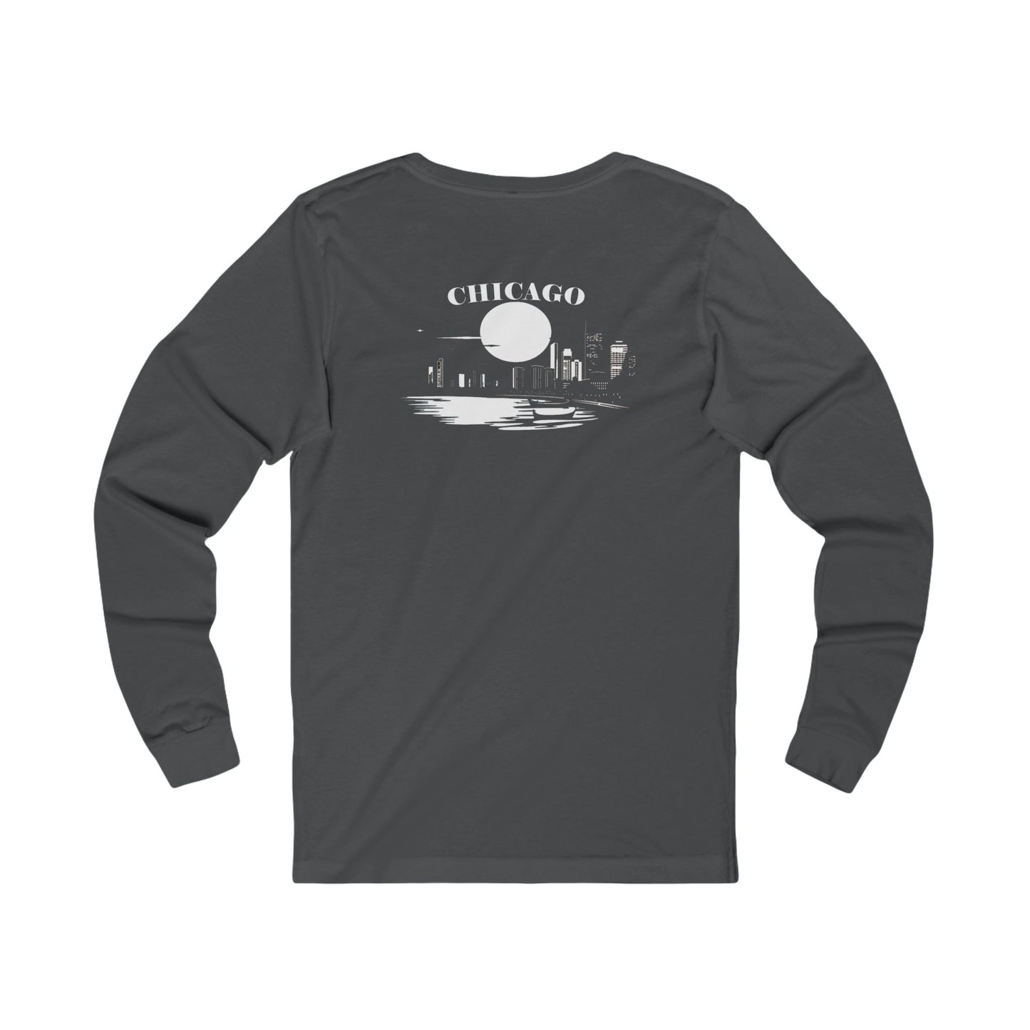 Mystery Noir Chicago Skyline Sunset Unisex Jersey Long Sleeve Tee