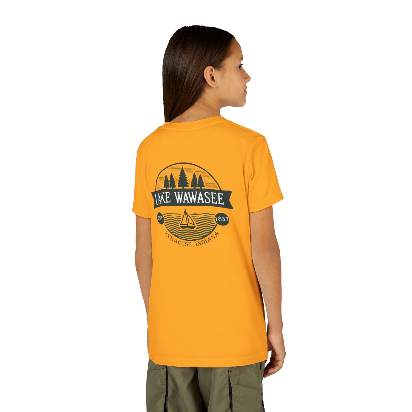 Vintage Lake Wawasee Unisex Youth Short Sleeve Tee