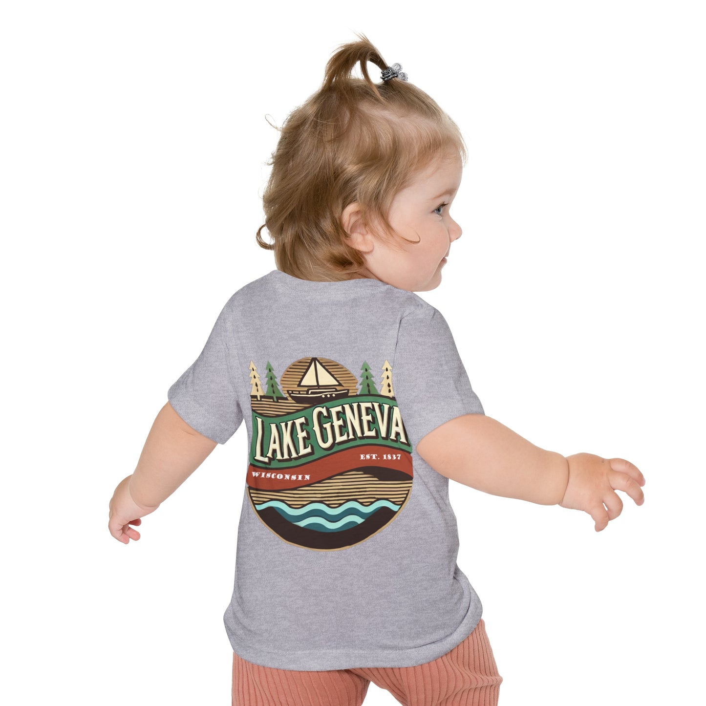 Retro Lake Geneva Unisex Baby Short Sleeve T-Shirt