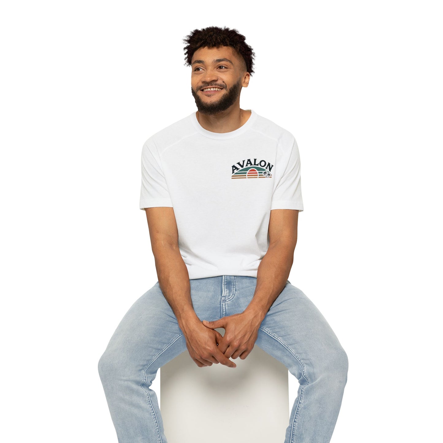 Retro Avalon Sunset Men's Raglan T-Shirt