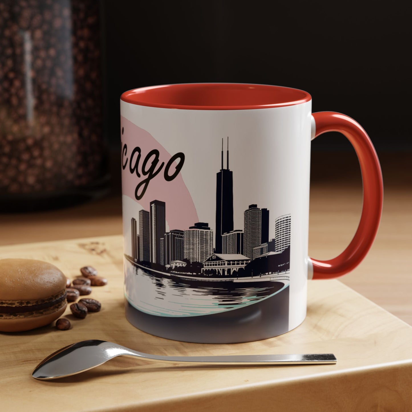 Elegant Chicago Skyline Accent Coffee Mug