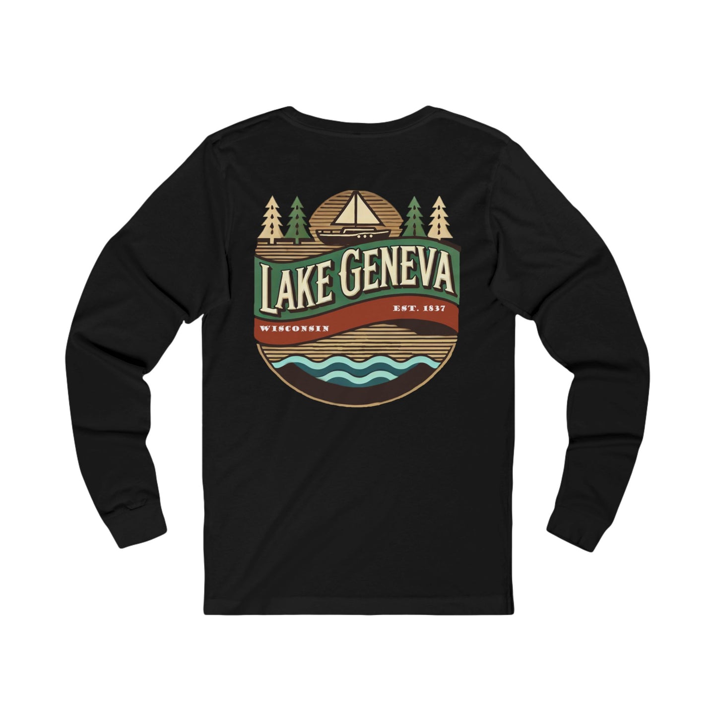 Retro Lake Geneva Unisex Jersey Long Sleeve Tee