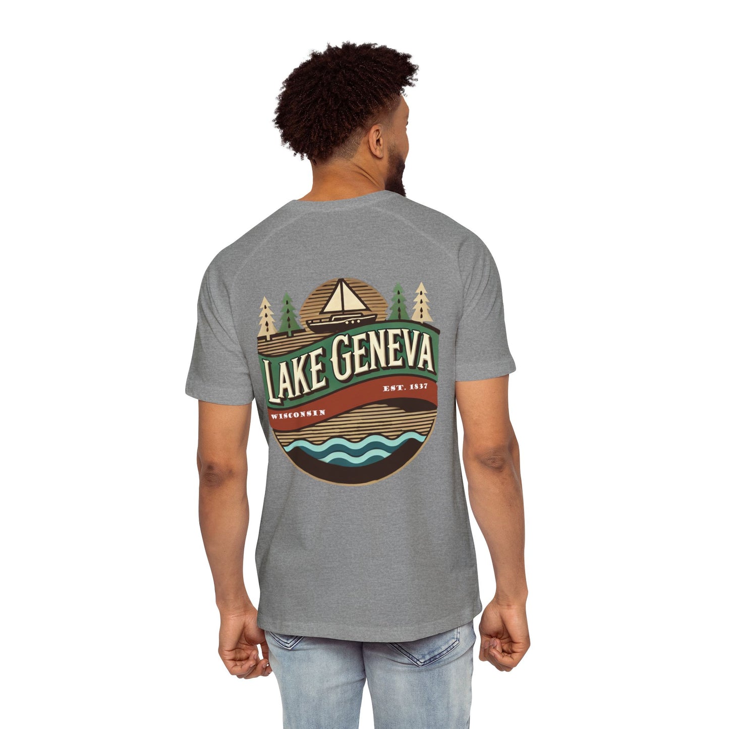 Retro Lake Geneva Men's Raglan T-Shirt