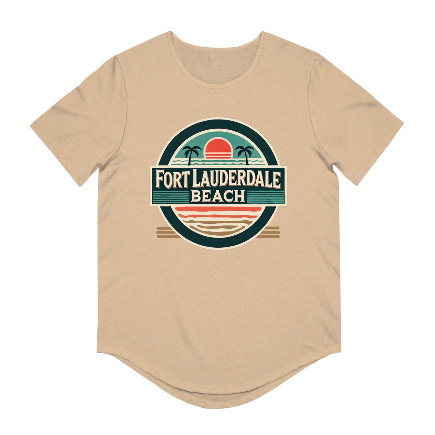 Vintage Fort Lauderdale Men's Jersey Curved Hem Tee