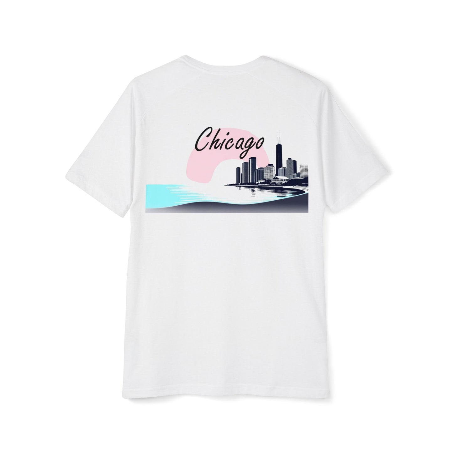 Elegant Chicago Skyline Men's Raglan T-Shirt