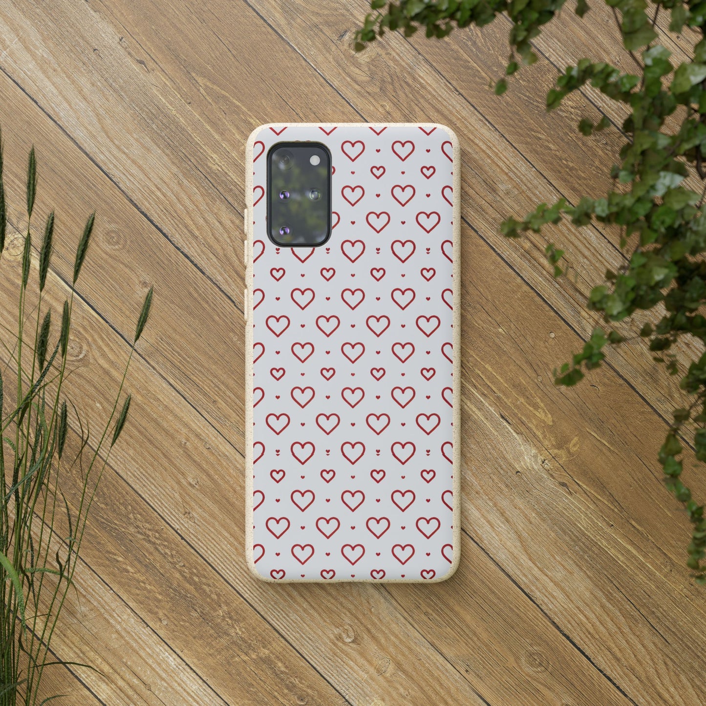 Red Hearts Print MagSafe Biodegradable Phone Case