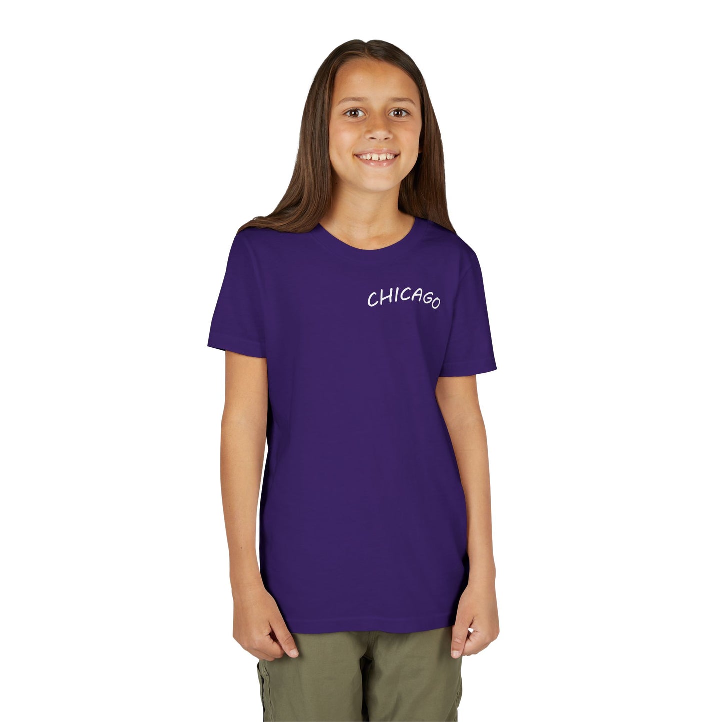 Retro Chicago Sunset Unisex Youth Short Sleeve Tee