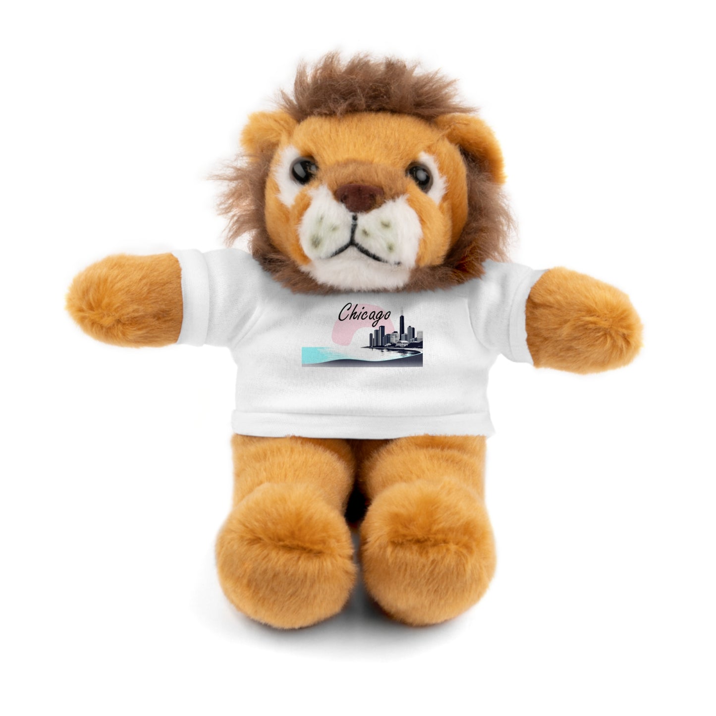 Elegant Chicago Skyline Stuffed Animals with Tee