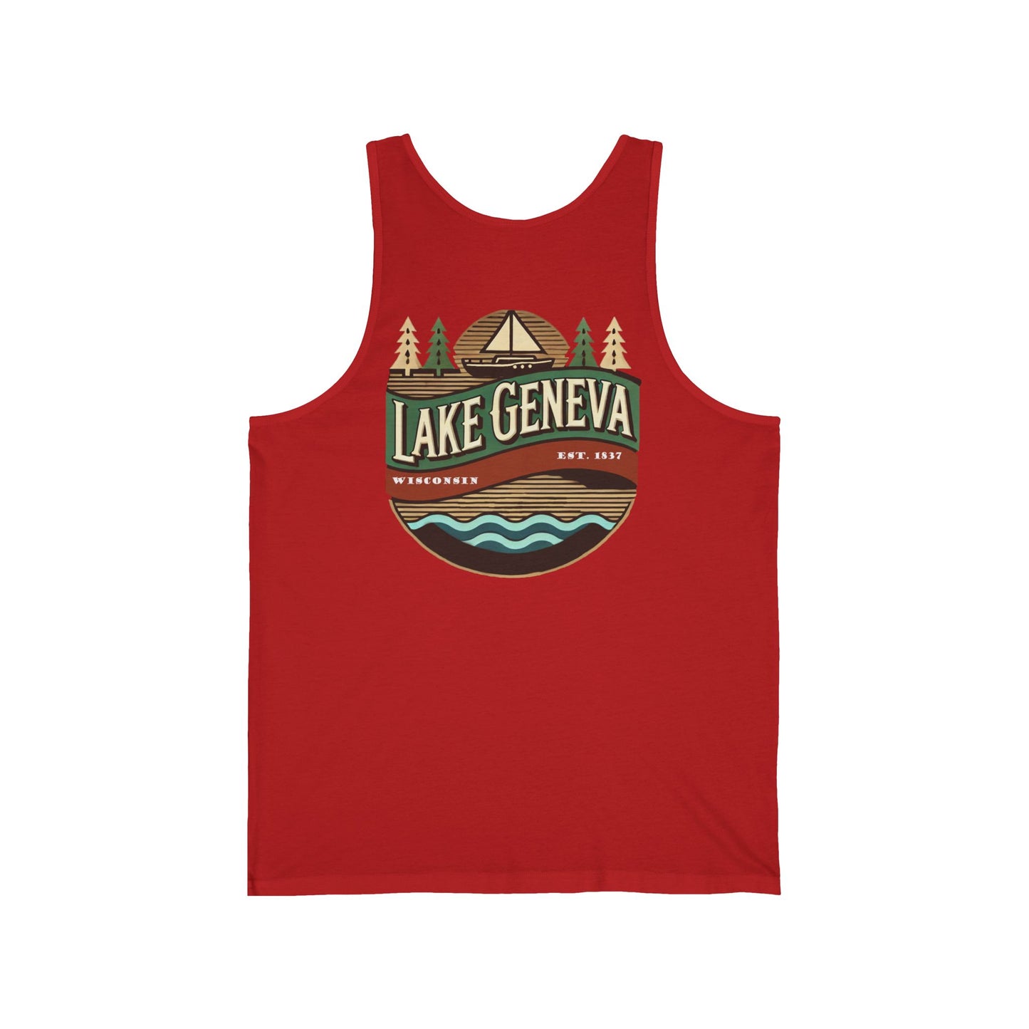 Retro Lake Geneva Unisex Jersey Tank