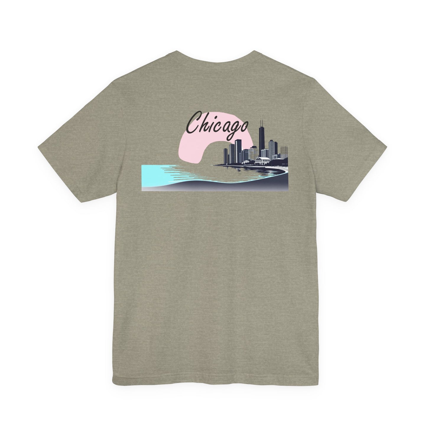 Elegant Chicago Skyline Unisex Jersey Short Sleeve Tee
