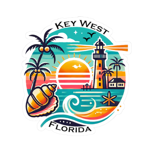 Vibrant Key West Kiss-Cut Sticker