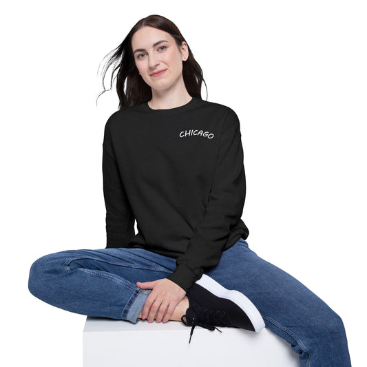 Retro Chicago Sunset Unisex Drop Shoulder Sweatshirt