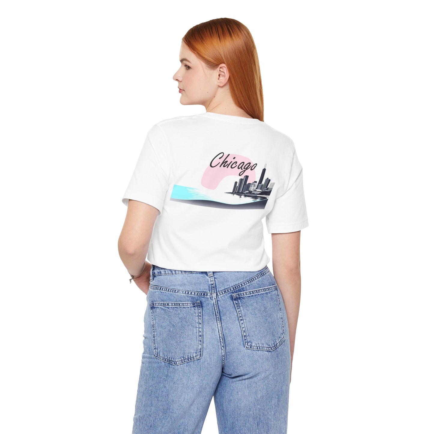 Elegant Chicago Skyline Unisex Jersey Short Sleeve Tee