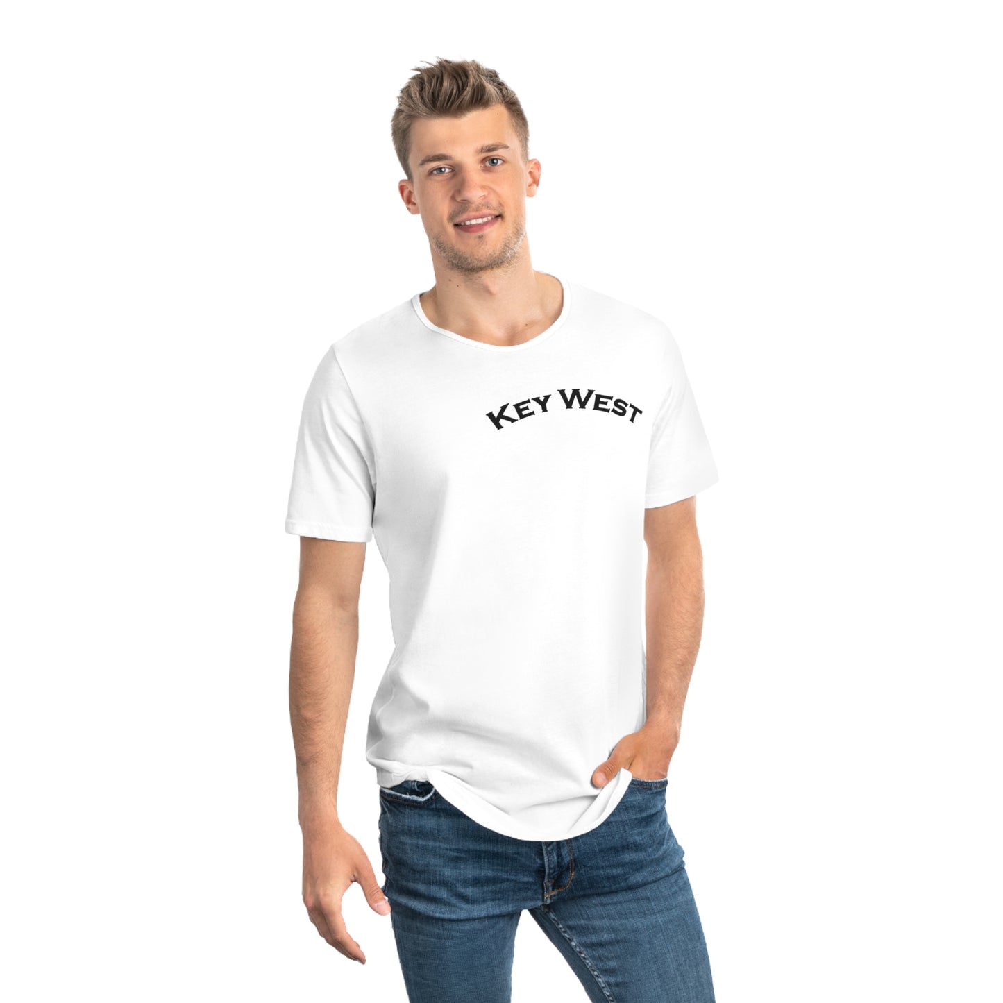 Vibrant Key West Men's Jersey Curved Hem Tee